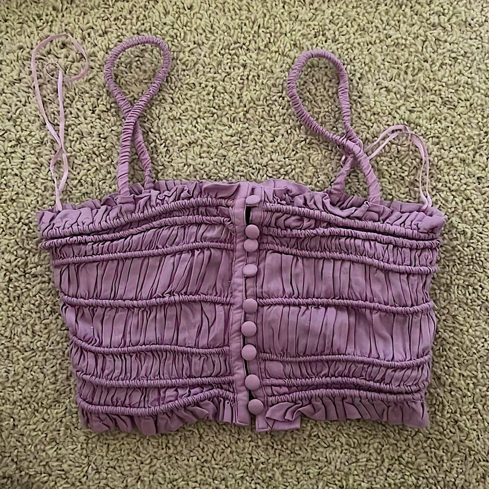 Purple Tank Top With little Buttons